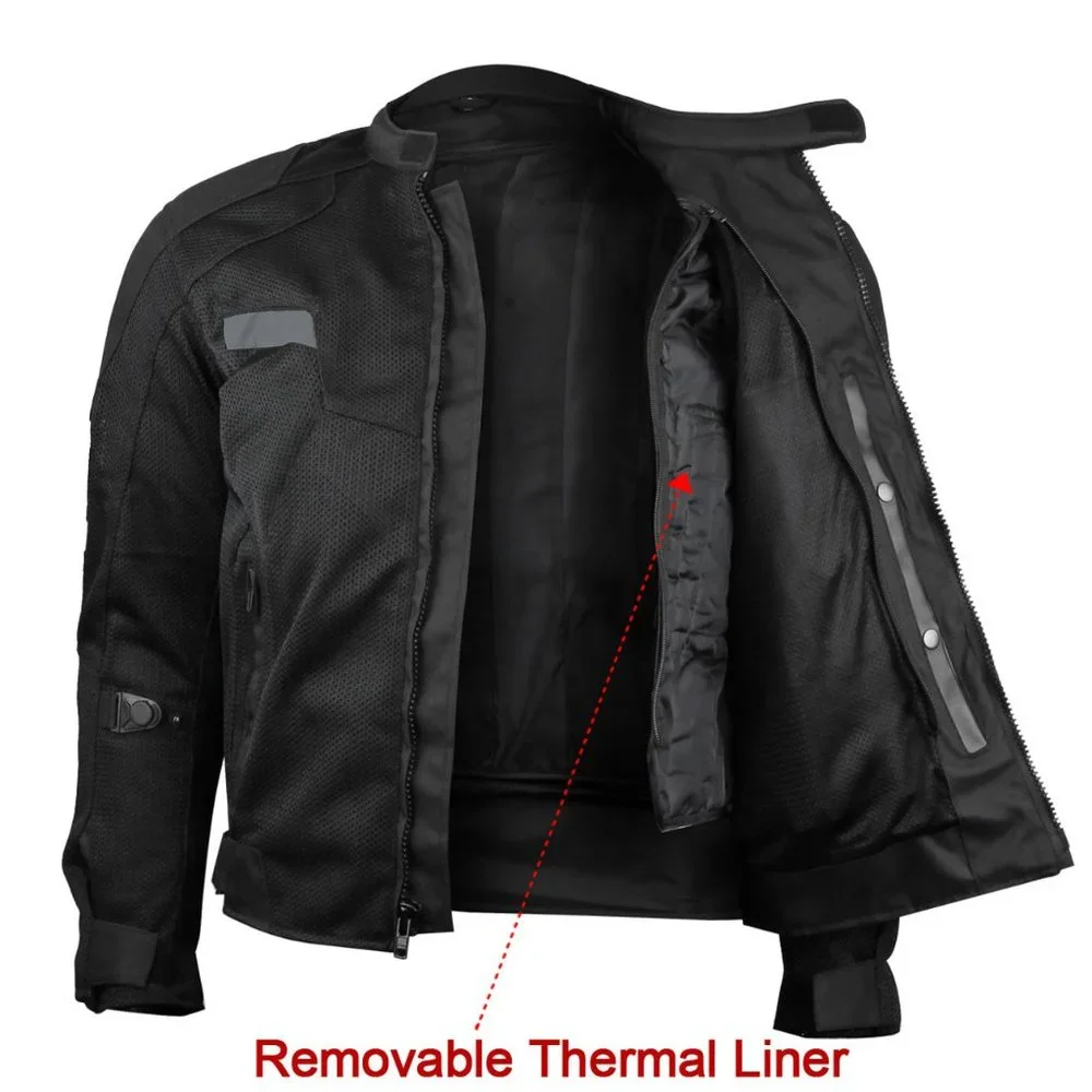 NWT Advance Vance VL1622B Mens All Weather Season CE Armor Mesh Moto Jacket - Picture 4 of 11